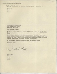 [Carta] 1946 Nov. 7, Chicago [a] Gabriela Mistral, Monrovia, California