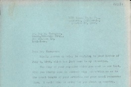 [Carta] 1946 Sept. 17, Monrovia, California, [EE.UU.] [a] Ray M. Thompson, New Orleans, Louisiana, [EE.UU.]