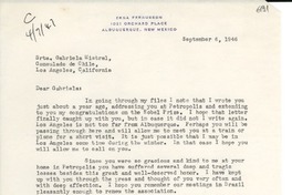 [Carta] 1946 sept. 6, Albuquerque, New Mexico [a] Gabriela Mistral, Los Ángeles, California