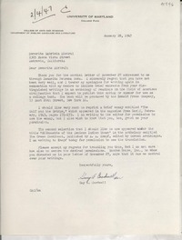 [Carta] 1947 Jan. 28, [Maryland] [a] Gabriela Mistral, Monrovia, California