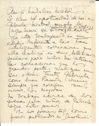 [Carta] [a] Gabriela Mistral