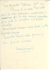 [Carta] 1954, Temuco [a] Gabriela Mistral