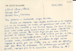 [Tarjeta] 1947 jun. 17, Bonn, [Alemania] [a] Gabriela [Mistral]