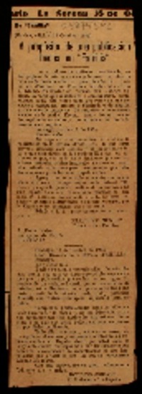 A propósito de una publicación hecha en "Familia"