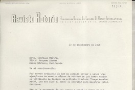 [Carta] 1948 sept. 23, Chicago, [EE.UU.] [a] Gabriela Mistral, Santa Barbara, California, [EE.UU.]