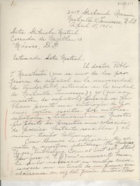 [Carta] 1950 Apr. 5, Nashville, Tennessee, EE.UU. [a] Gabriela Mistral, México, D.F.