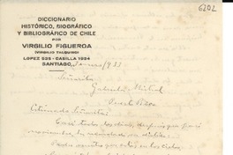 [Carta] 1933 ene. 3, Santiago [a] Gabriela Mistral, Puerto Rico