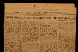 Respuesta a un manifiesto de españoles
