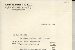 [Carta] 1948 Feb. 13, [New York] [a] Gabriela Mistral, Santa Barbara, California
