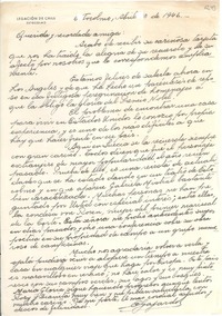 [Carta] 1946 abr., Estocolmo [a] Gabriela Mistral