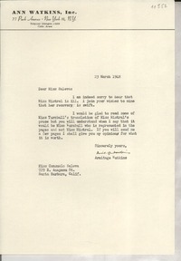 [Carta] 1948 Mar. 23, [New York, EE.UU.] [a] Consuelo Saleva, Santa Barbara, California