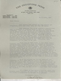 [Carta] 1942 avril 13, New York, [EE.UU.] [a] [Gabriela Mistral]