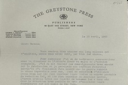 [Carta] 1942 avril 13, New York, [EE.UU.] [a] [Gabriela Mistral]