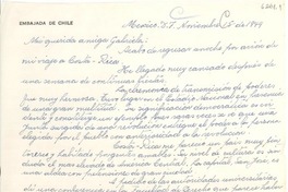[Carta] 1949 nov. 15, México D.F. [a] Gabriela [Mistral]