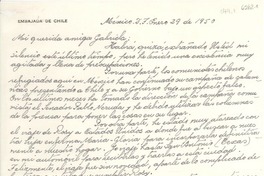 [Carta] 1950 ene. 29, México D.F. [a] Gabriela [Mistral]