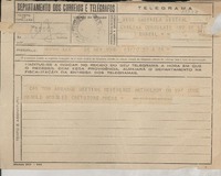 [Telegrama] [1942], New York, [EE.UU.] [a] Gabriela Mistral, Rio [de Janeiro], Brasil