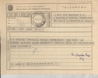[Telegrama] 1942 jul. 8, [New York], [EE.UU.] [a] Gabriela Misfral [i.e. Mistral], Petropolis, Brazil