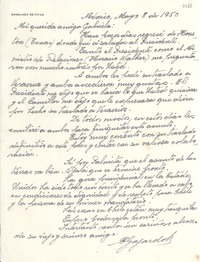 [Carta] 1950 mayo 8, México [a] Gabriela [Mistral]