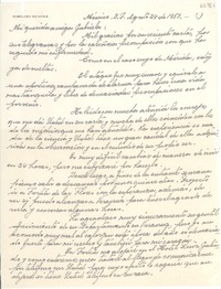 [Carta] 1950 ago. 24, México D.F. [a] Gabriela [Mistral]