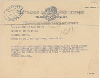 [Telegrama] 1950 sept. 20, México D.F. [a] Gabriela Mistral, Veracruz, [México]