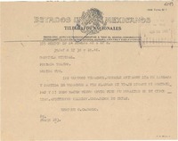 [Telegrama] 1948 nov. 24, México D.F. [a] Gabriela Mistral, Mérida, Yucatán