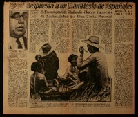 Respuesta a un manifiesto de españoles es enormemente ridículo hacer cuestión de nacionalidad por una carta personal