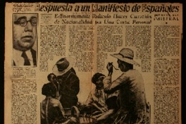 Respuesta a un manifiesto de españoles es enormemente ridículo hacer cuestión de nacionalidad por una carta personal