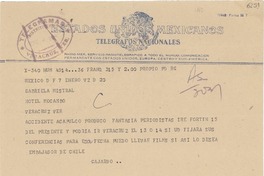 [Telegrama] 1949 ene. 7, México D.F. [a] Gabriela Mistral, Veracruz