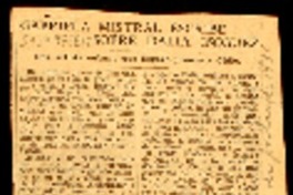 Gabriela Mistral escribe sobre Dalia Iñiguez una artista cubana que llegará pronto a Chile