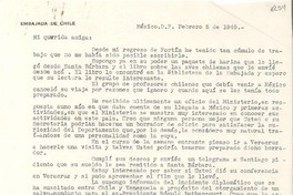 [Carta] 1949 feb. 5, México D. F. [a] Gabriela Mistral