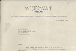 [Telegrama] 1945 nov. 19, [Brasil] [a] Westermanns Forlag, Copenhagen, Dinamarca