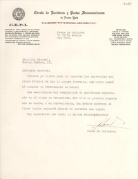 [Carta] [1955], New York [a] Gabriela Mistral, Roslyn Harbor, [Estados Unidos]