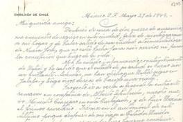 [Carta] 1949 mayo 27, México D. F. [a] Gabriela Mistral