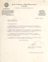 [Carta] 1955 sept. 18, New York [a] Gabriela Mistral, Roslyn Harbor, [Estados Unidos]