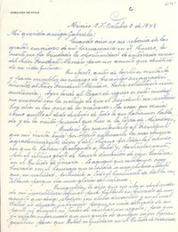 [Carta] 1949 oct. 3, México D.F. [a] Gabriela Mistral