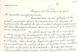 [Carta] 1949 oct. 3, México D.F. [a] Gabriela Mistral