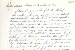 [Carta] 1949 oct. 24, México [a] Gabriela Mistral