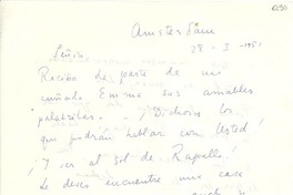 [Carta] 1951 ene. 28, Amsterdam [a] Gabriela Mistral