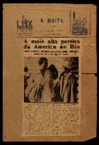 A mais alta poetisa dã America no Rio Gabriella Mistral chegou hoje á nossa capital onde permanecerá durante alguns mezes.