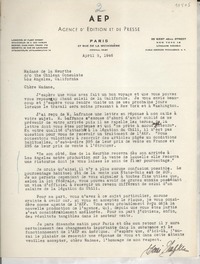 [Carta] 1946 Apr. 16, [New York], [EE.UU.] [a] [Marie-Antoinette Boulay] de la Meurthe, [EE.UU.]