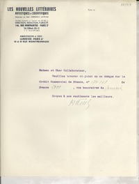 [Carta] Paris [a] Gabriela Mistral