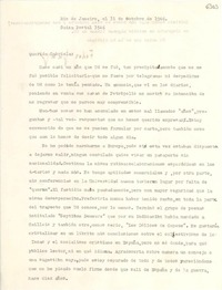 [Carta] 1946 oct. 31, Río de Janeiro [a] Gabriela Mistral