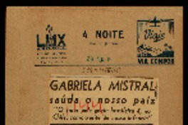 Gabriela Mistral saúda o nosso paiz
