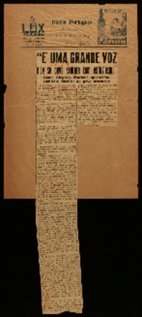 E' uma grande voz que se ouve com entusiasmo