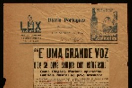 E' uma grande voz que se ouve com entusiasmo