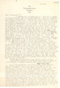 [Carta] 1949 jul. 20, India [a] [Gabriela Mistral]