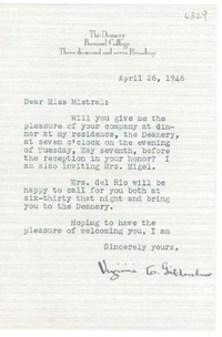 [Carta] 1946 abr. 26, [New York, Estados Unidos] [a] [Gabriela] Mistral