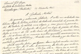 [Telegrama] 1945 nov. 17, New York, [EE.UU.] [a] Gabriela Mistral, Petrópolis, RJ, [Brasil]