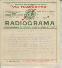 [Telegrama 1945], Milano, [Italie] [a] Gabriella [i.e. Gabriela] Mistral, Rio de Janeiro, [Brasil]