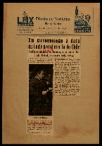 Em commemoraçâo á data da independencia do Chile realiza-se amanhã, en homenagem á poetisa Gabriela Mistral, expressiva festa escolar.